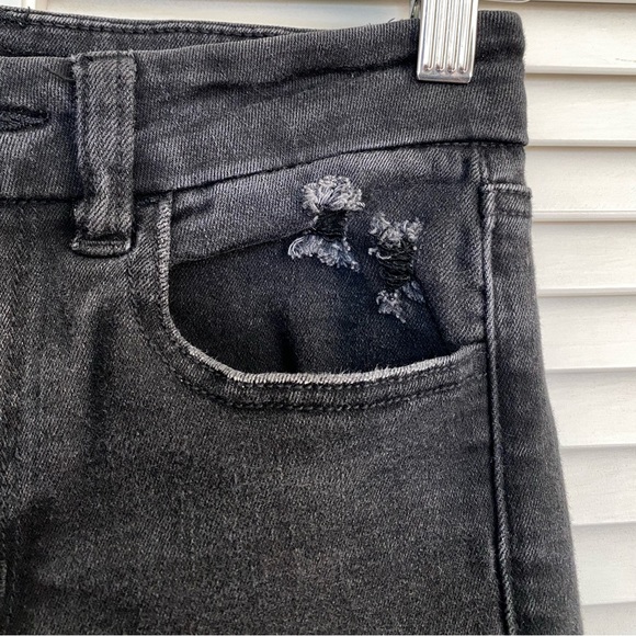 AEO Curvy High Rise Jeggings Jeans Gray Black Stretch Distressing size 2 - Picture 6 of 12